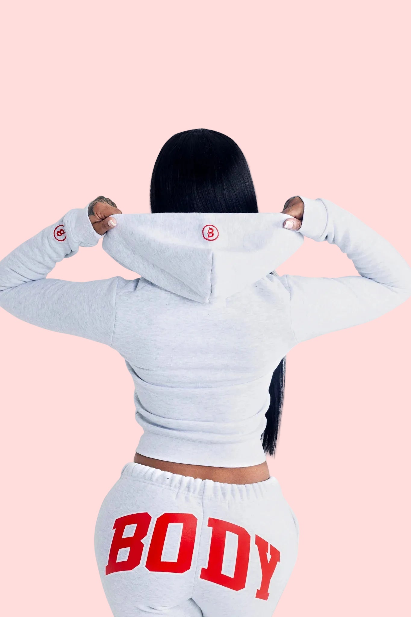 THE BACKSHOT ZIP TRACKSUIT (HEATHER GRAY/RED)