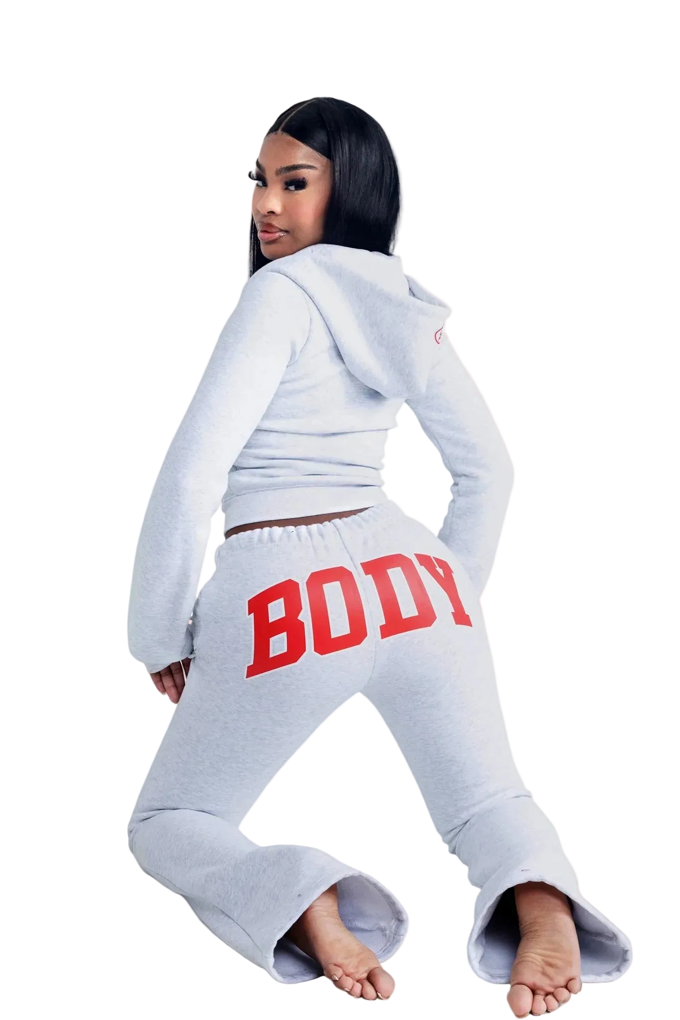 THE BACKSHOT ZIP TRACKSUIT (HEATHER GRAY/RED)