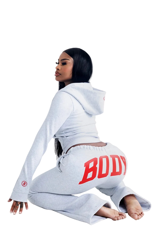 THE BACKSHOT ZIP TRACKSUIT (HEATHER GRAY/RED)
