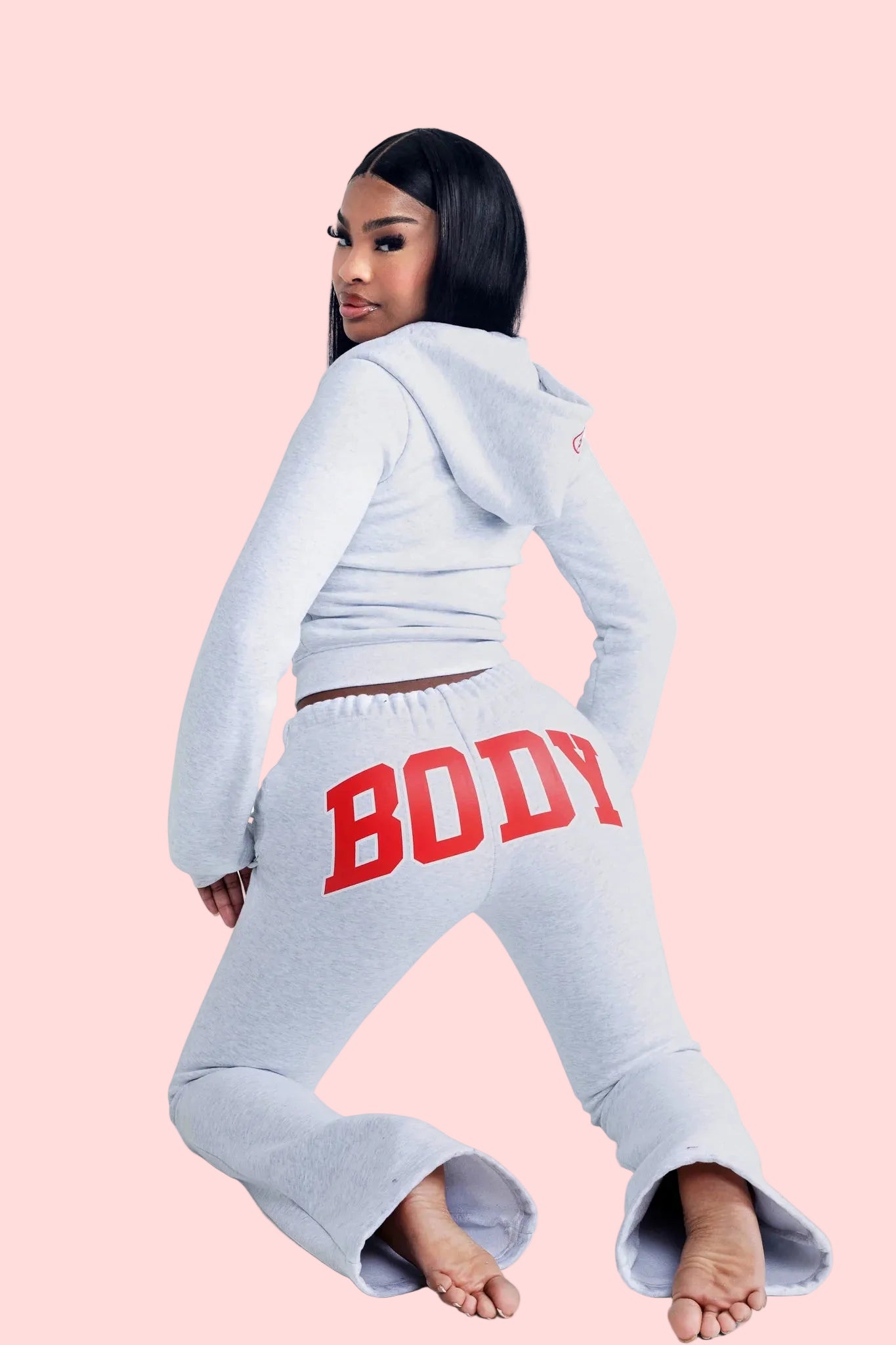 THE BACKSHOT ZIP TRACKSUIT (HEATHER GRAY/RED)