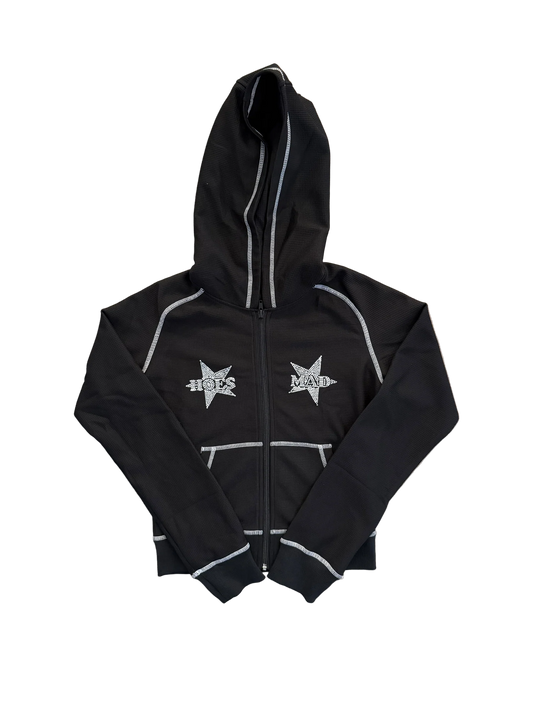 Hoesmad Rhinestone Waffle Trackpant ( Black )